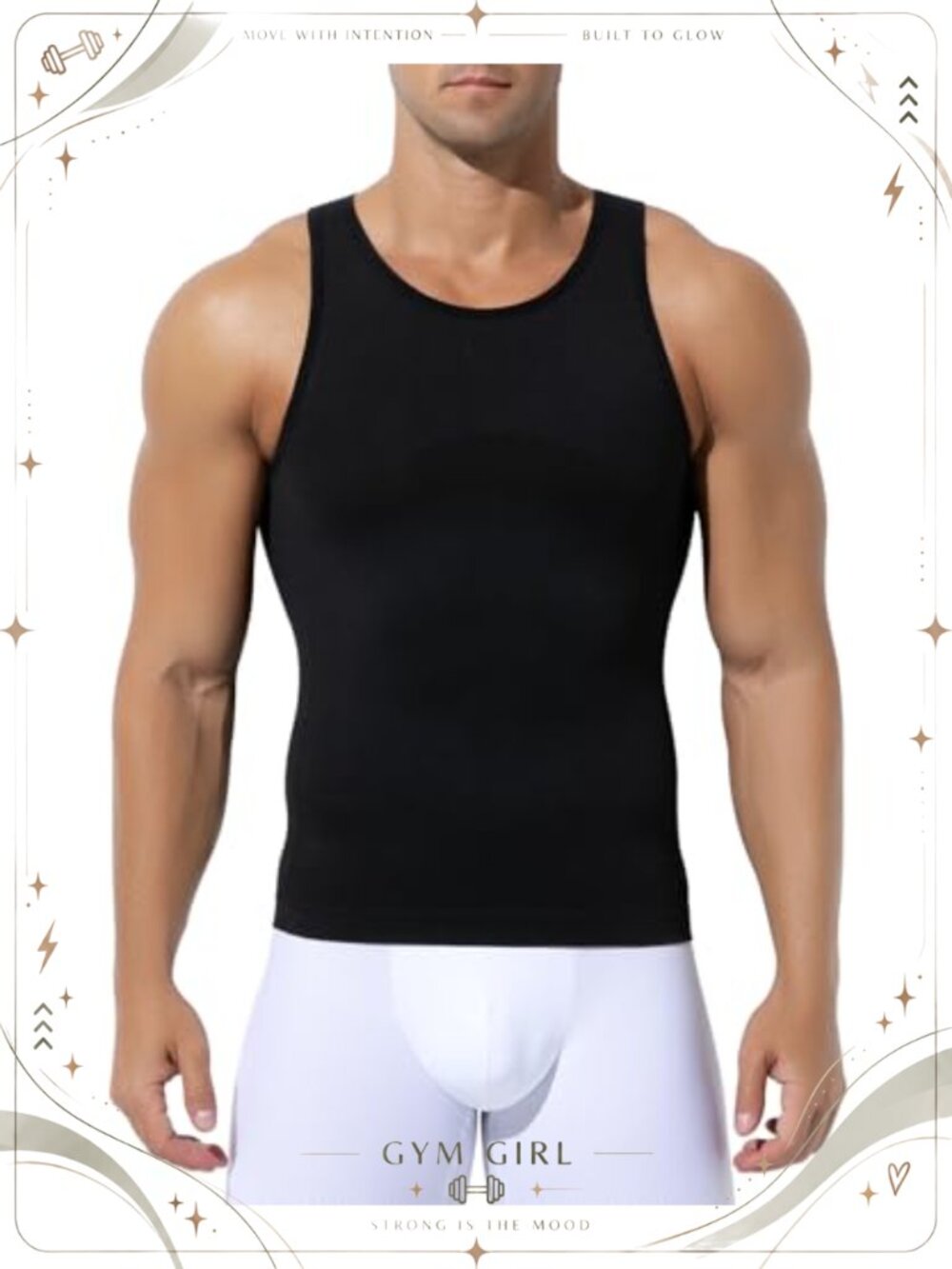 Men's Compression Tank Top Slimming Shapewear Crew Neck Sleeveless 3 Pack - Picture 5 of 5